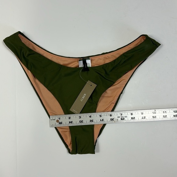 J. Crew Bikini Bottom Women's M Green Curved Waist Cheeky New BC125 7833 - Picture 3 of 12